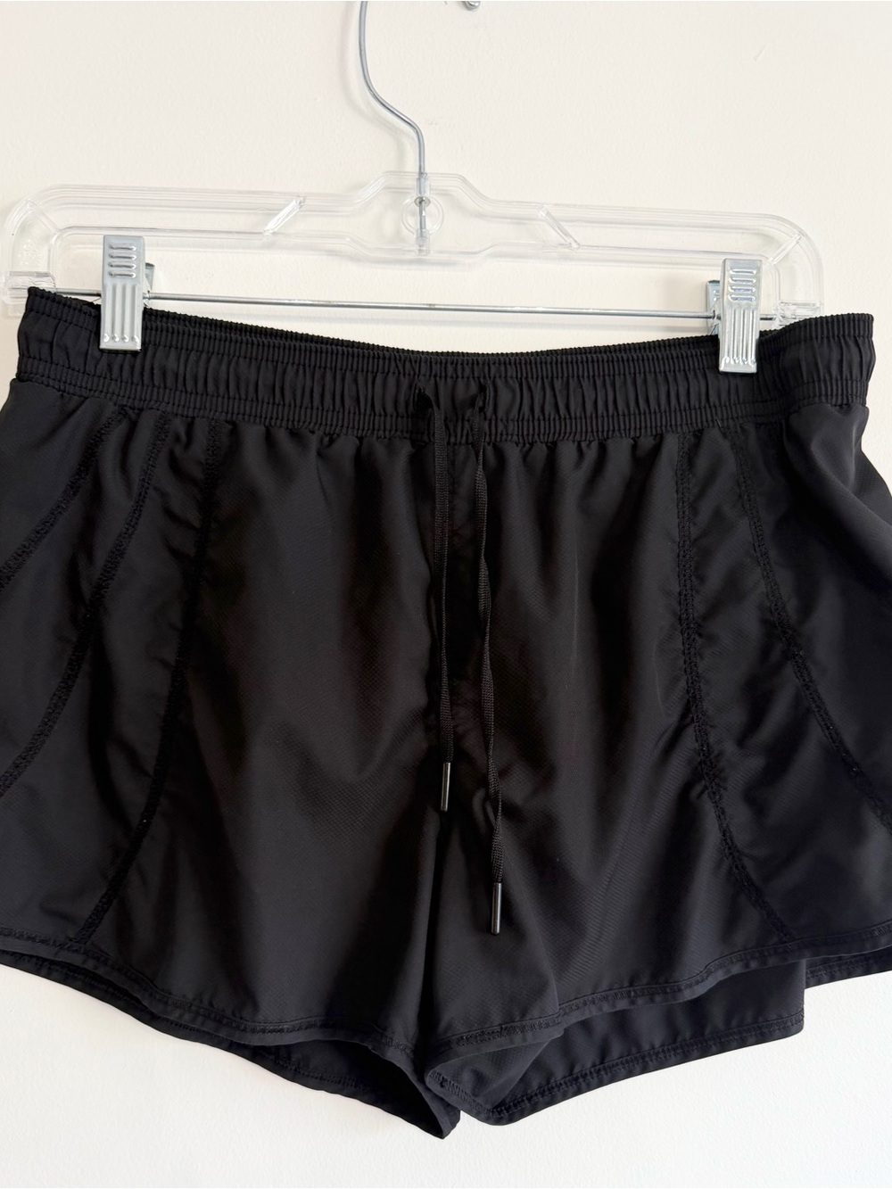 Athleta Black Lined Running Shorts  Athletic Drawstring Shorts Size Small